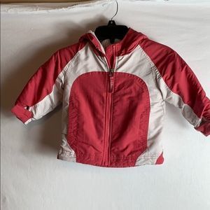 LL Bean Kids insulated jacket pink & white 12-18M
